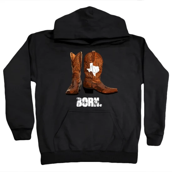 Texas Born Boots Kids Hoodie