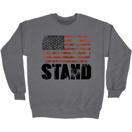Stand For Flag Black Crewneck Sweatshirt