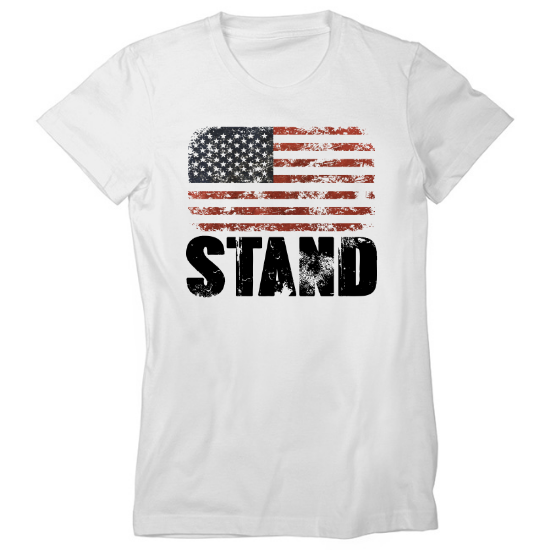 Stand For Flag Black Womens T-Shirt