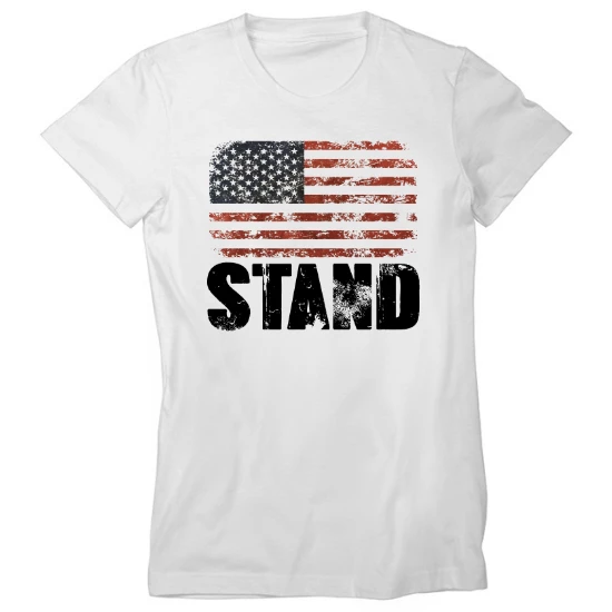 Stand For Flag Black Womens T-Shirt