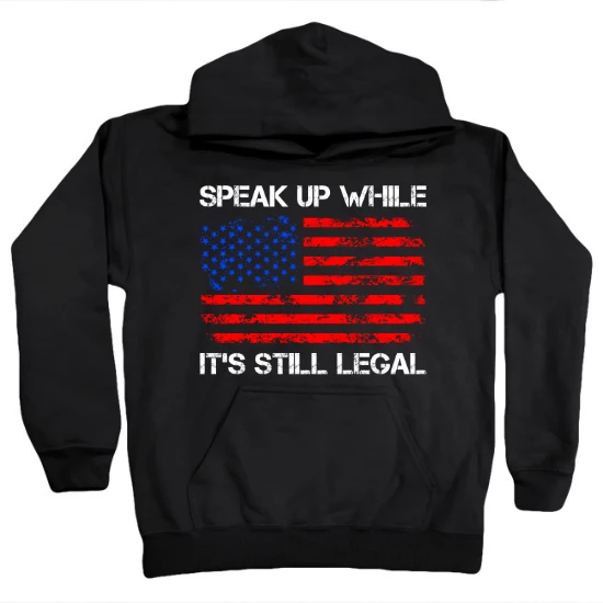 Speak Up Free Speech Kids Hoodie