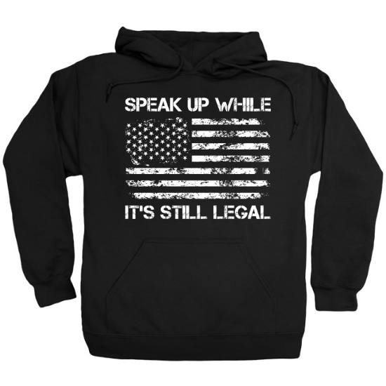 Speak Up Free Speech White Hoodie