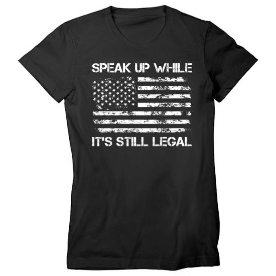 Speak Up Free Speech White Womens T-Shirt