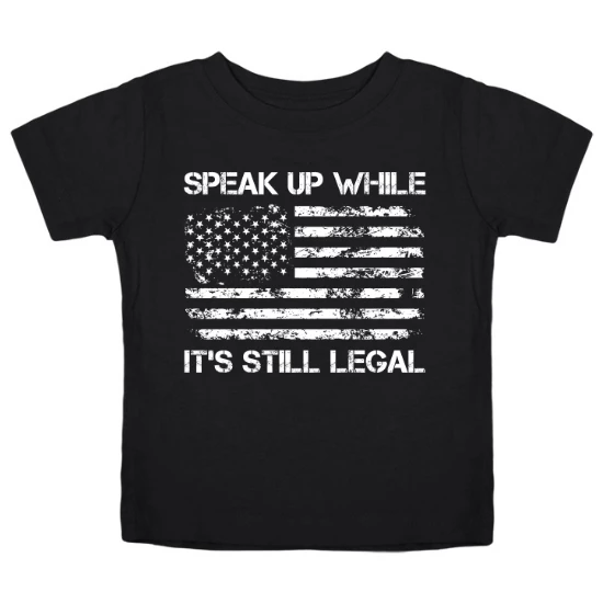 Speak Up Free Speech White Kids T-Shirt