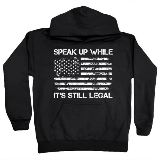Speak Up Free Speech White Kids Hoodie