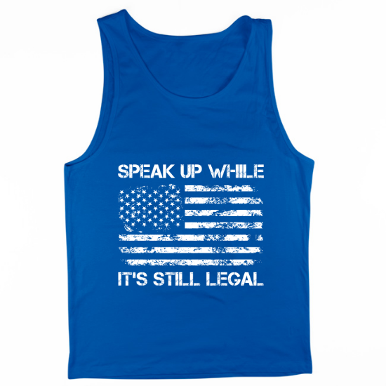Speak Up Free Speech White Mens Tank Top