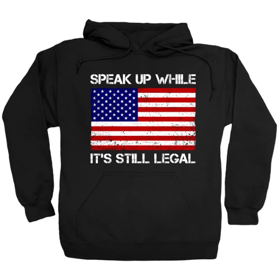 Speak Up Free Speech American Flag Hoodie