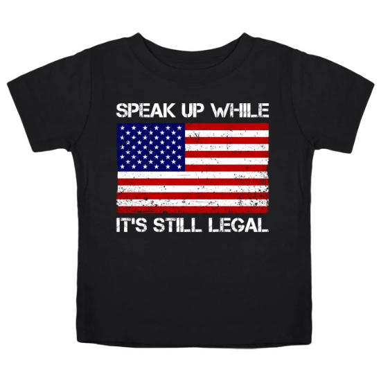 Speak Up Free Speech American Flag Kids T-Shirt