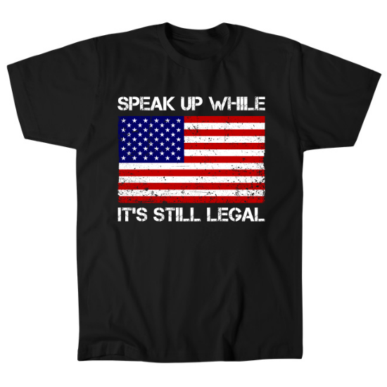 Speak Up Free Speech American Flag Mens T-Shirt