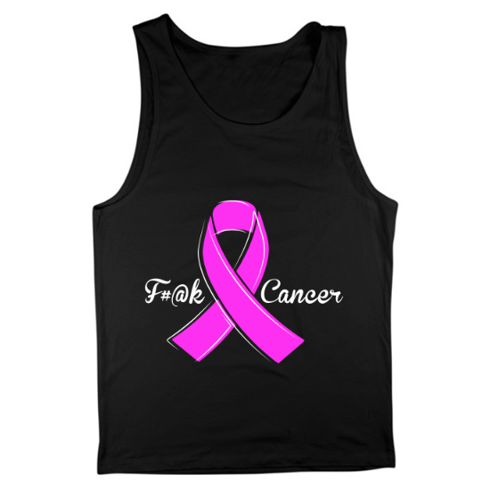 Ribbon F Cancer Mens Tank Top