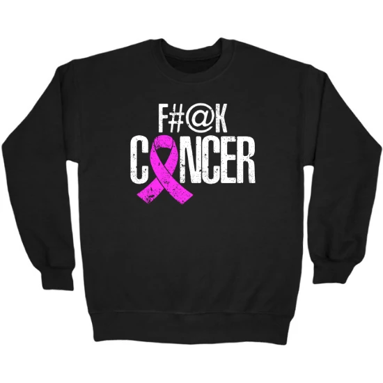 Distressed F Cancer Crewneck Sweatshirt 01