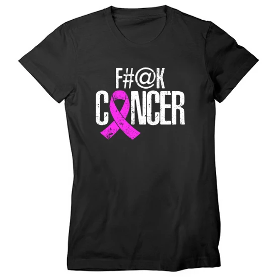 Distressed F Cancer Womens T-Shirt 01