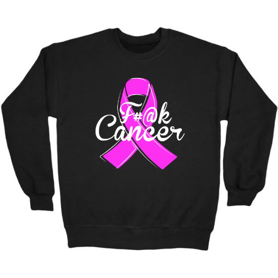 F Cancer Ribbon Crewneck Sweatshirt