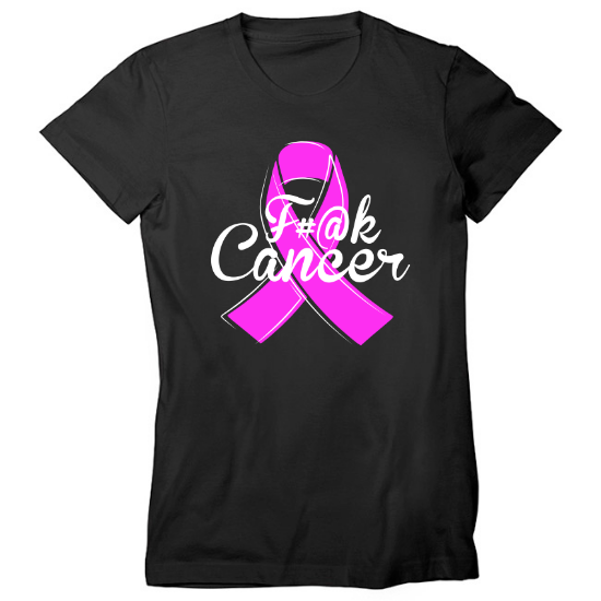 F Cancer Ribbon Womens T-Shirt