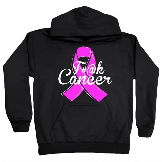 F Cancer Ribbon Kids Hoodie