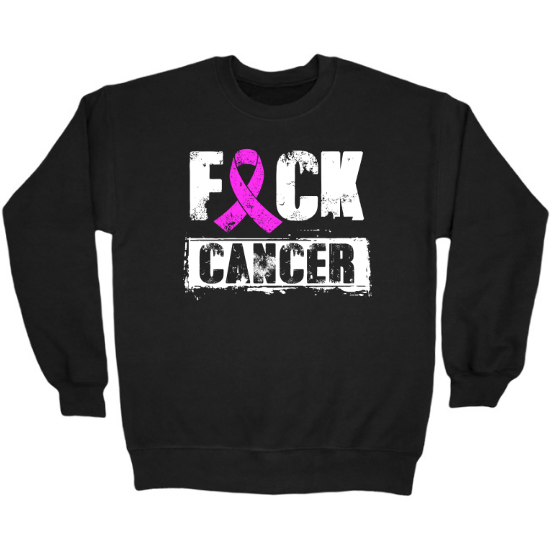 F Cancer Distressed Crewneck Sweatshirt