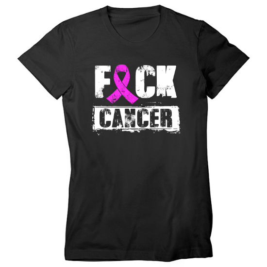 F Cancer Distressed Womens T-Shirt