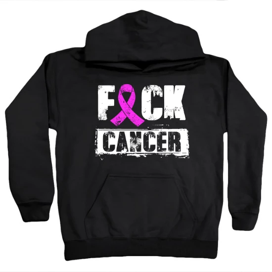 F Cancer Distressed Kids Hoodie