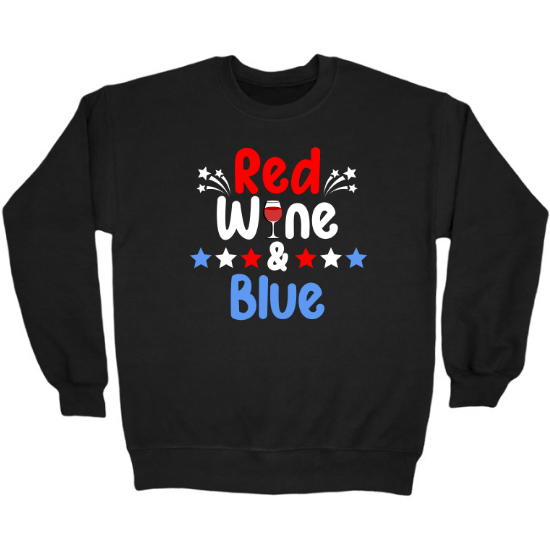 Red Wine and Blue Crewneck Sweatshirt