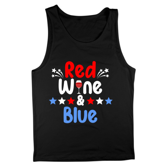 Red Wine and Blue Mens Tank Top