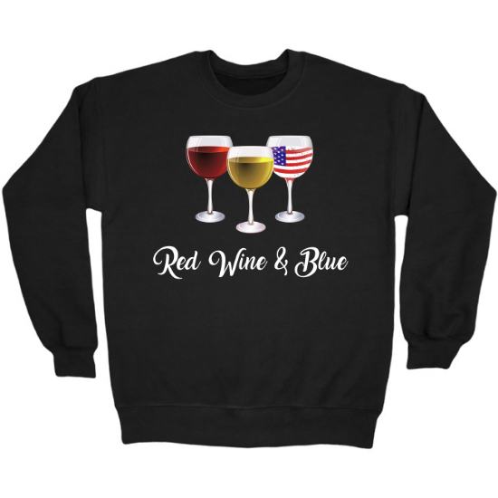 Red Wine and Blue Wine Glasses Crewneck Sweatshirt