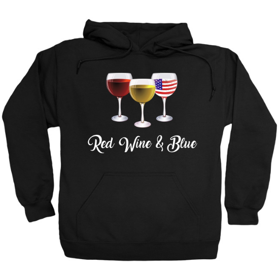 Red Wine and Blue Wine Glasses Hoodie