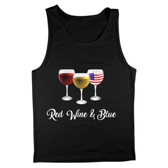Red Wine and Blue Wine Glasses Mens Tank Top