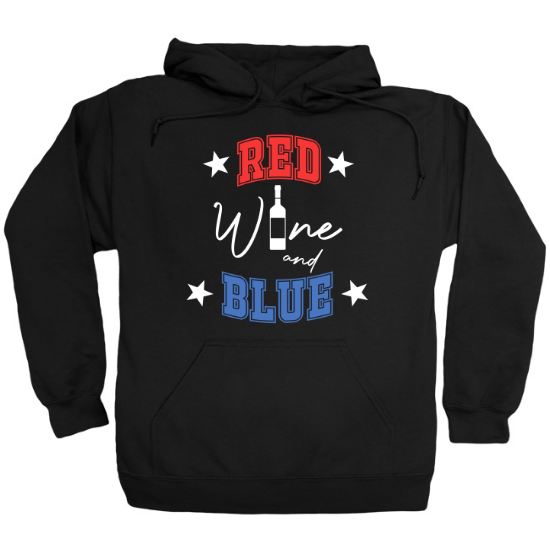 Red Wine and Blue Wine Bottle Hoodie
