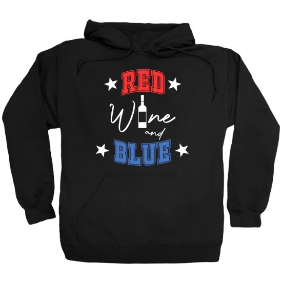 Red Wine and Blue Wine Bottle Hoodie