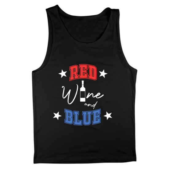 Red Wine and Blue Wine Bottle Mens Tank Top 02