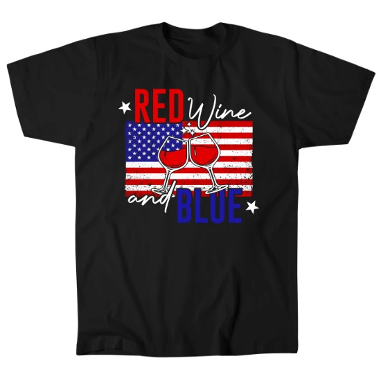 Red Wine and Blue American Pride Mens T-Shirt