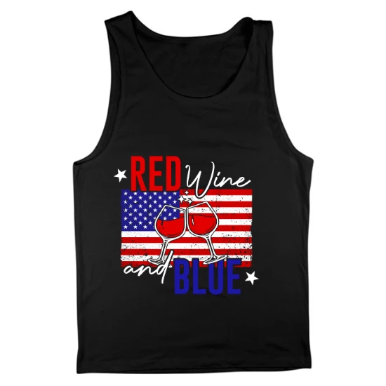 Red Wine and Blue American Pride Mens Tank Top
