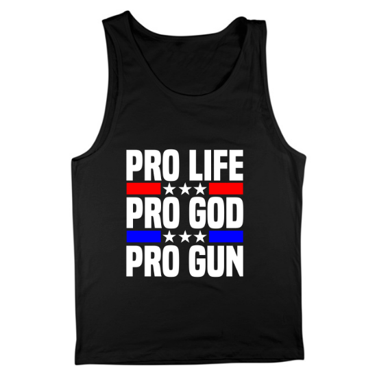 Pro Life God Gun Mens Tank Top
