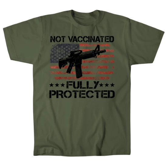 Not Vaccinated Fully Protected Stars and Stripes Mens T-Shirt