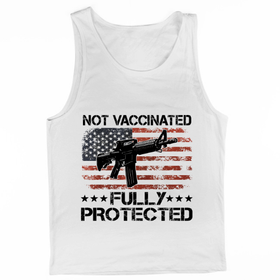 Not Vaccinated Fully Protected Stars and Stripes Mens Tank Top 01