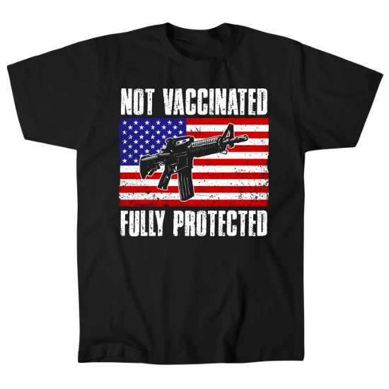 Not Vaccinated Fully Protected American Flag Mens T-Shirt