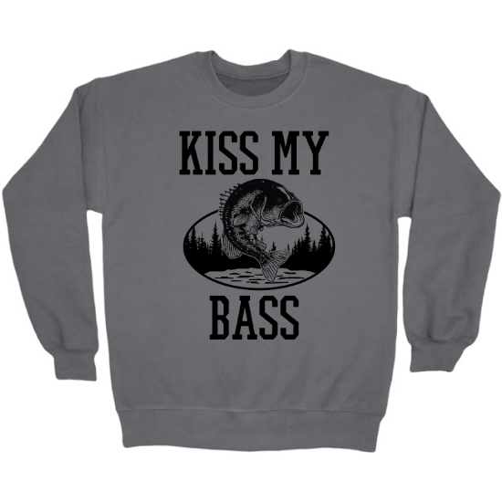 Kiss My Bass Lake Crewneck Sweatshirt