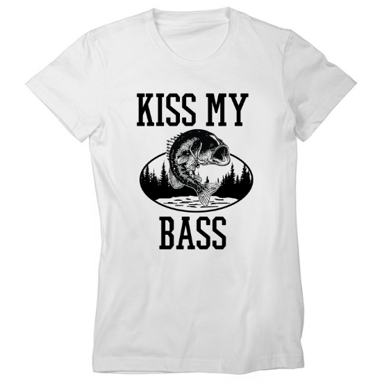 Kiss My Bass Lake Womens T-Shirt