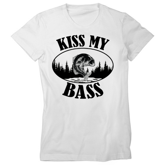 Kiss My Bass Lake View Womens T-Shirt