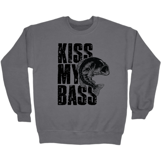 Kiss My Bass Distressed Crewneck Sweatshirt