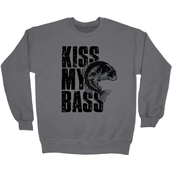 Kiss My Bass Distressed Crewneck Sweatshirt