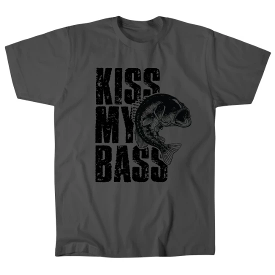 Kiss My Bass Distressed Mens T-Shirt