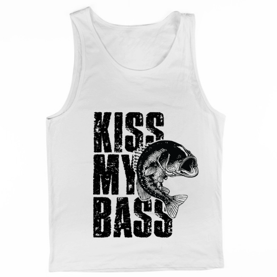 Kiss My Bass Distressed Mens Tank Top