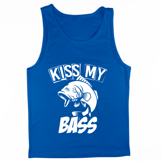 Kiss My Bass Cartoon Mens Tank Top