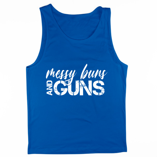 Messy Buns and Guns Mens Tank Top