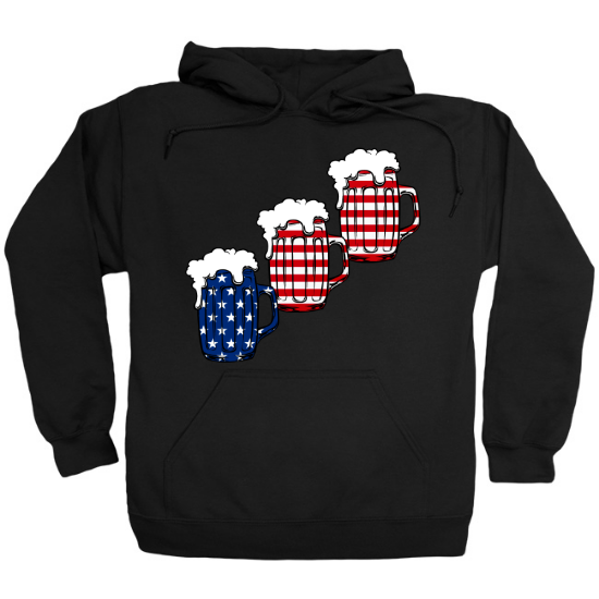 Merica Beer Flag Mugs Hoodie