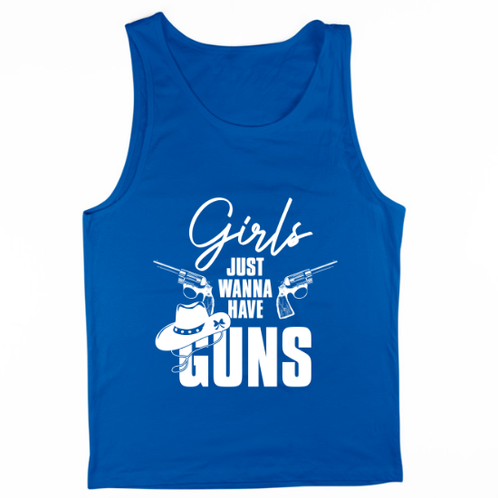 Girls Just Wanna Have Guns Cowgirl Mens Tank Top