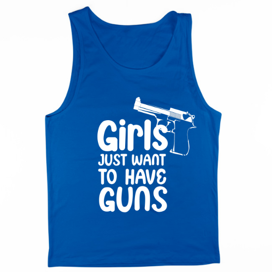 Girls Just Wanna Have Guns Typography Mens Tank Top