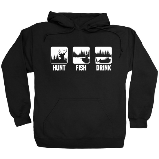 Hunt Fish Drink Sketch Hoodie