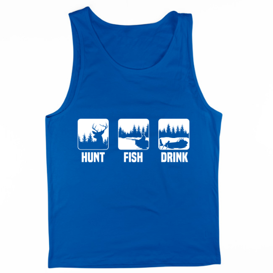 Hunt Fish Drink Sketch Mens Tank Top